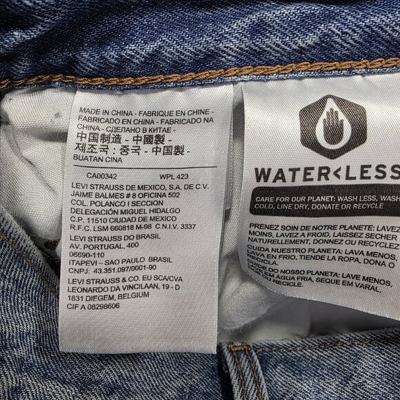 Levi's Wedgie Straight Jeans Womens 29 Blue High Rise Button Fly Raw Hem Cropped - Picture 13 of 15